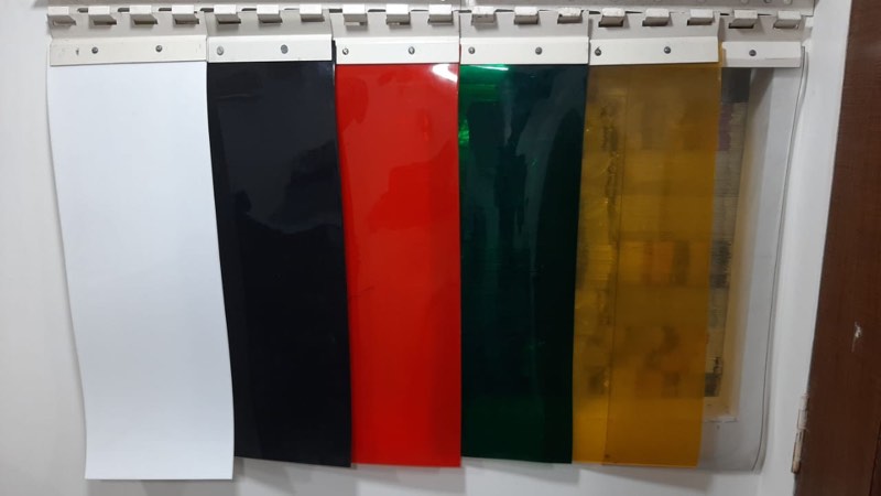 Coloured industrial PVC strip curtains